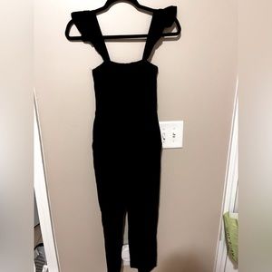 Pink Lily Size S Smocked Black Jumpsuit
